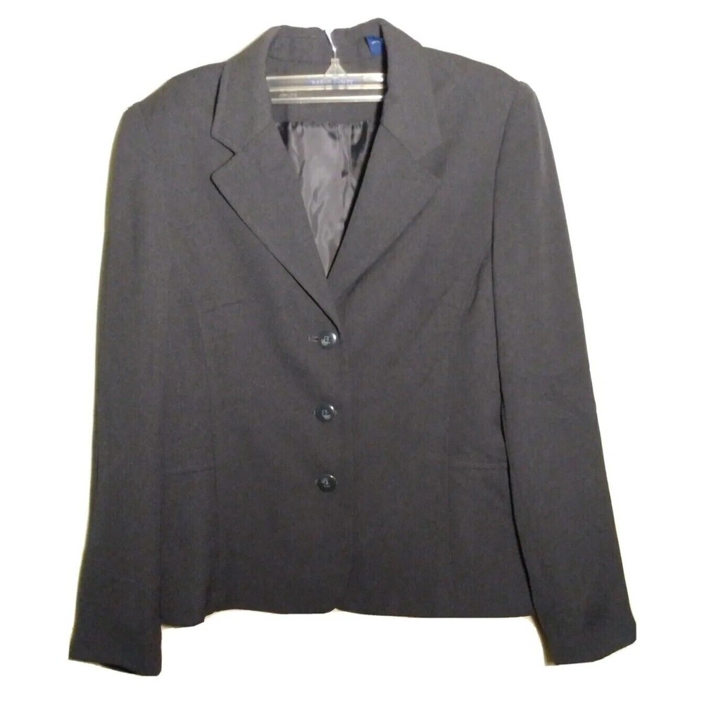 Karen Scott Women's Blazer Size 10 L Dark Charcoal Gray Business Career Wear